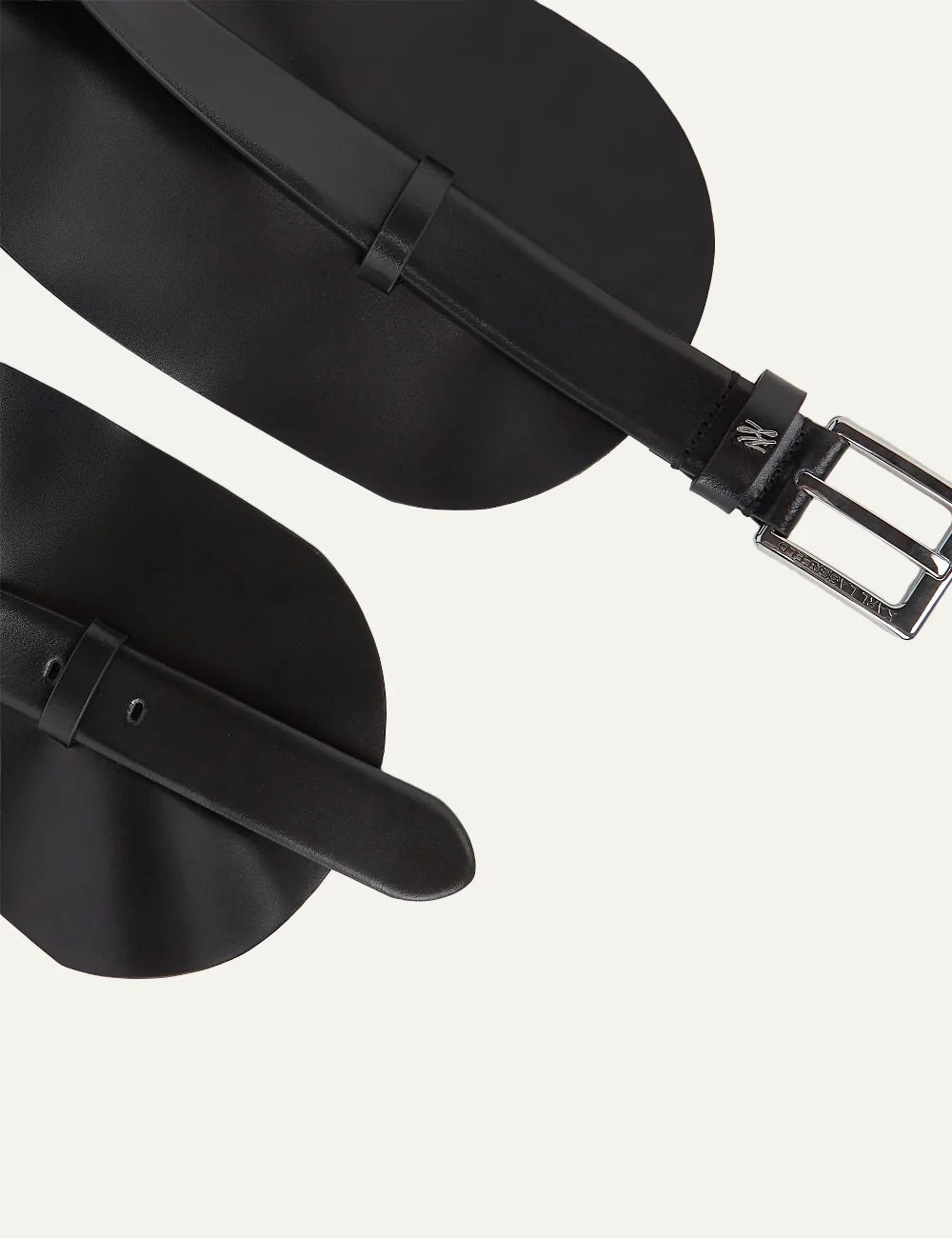 Karl Lagerfeld women black corset waist belt with silver logo buckledetail