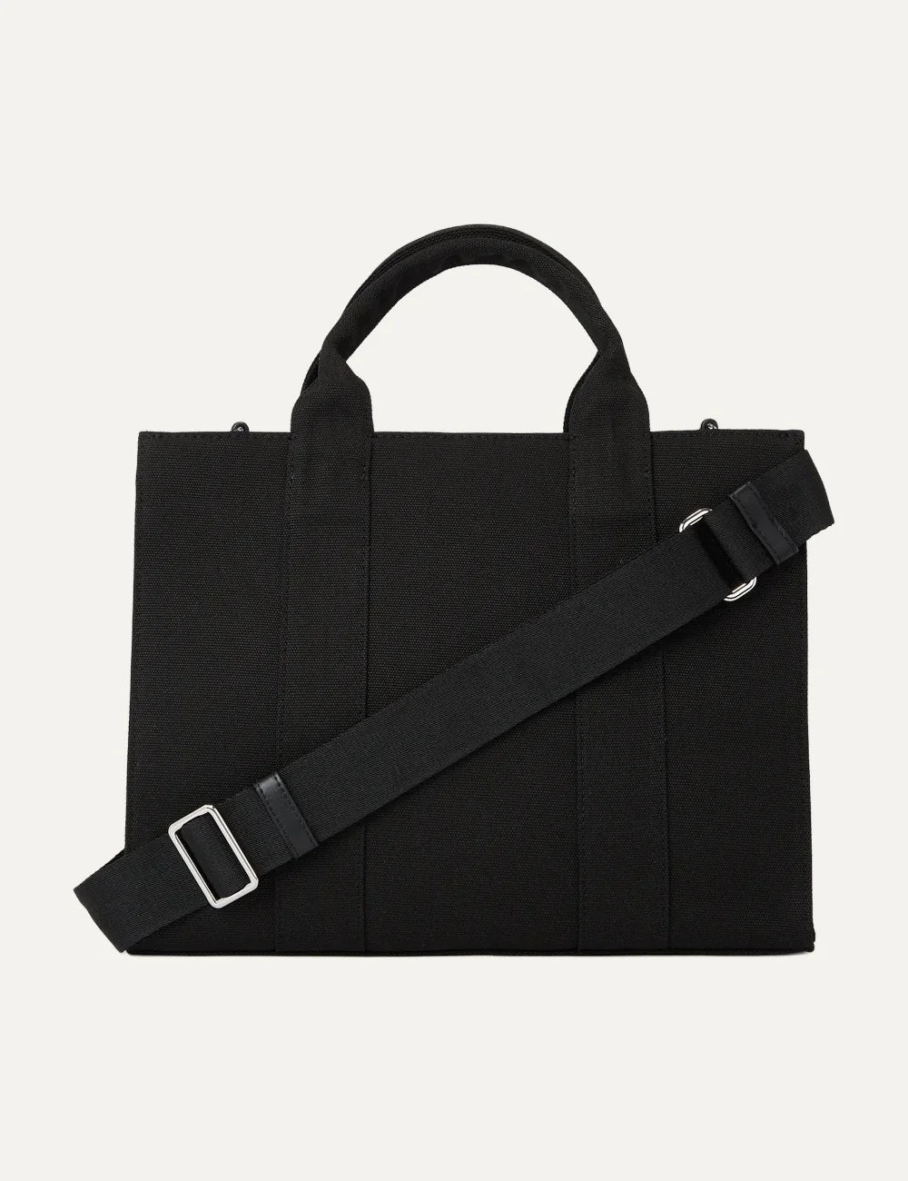 Karl Lagerfeld women black tote bag with Rue St-Guillaume logo and adjustable shoulder strap back