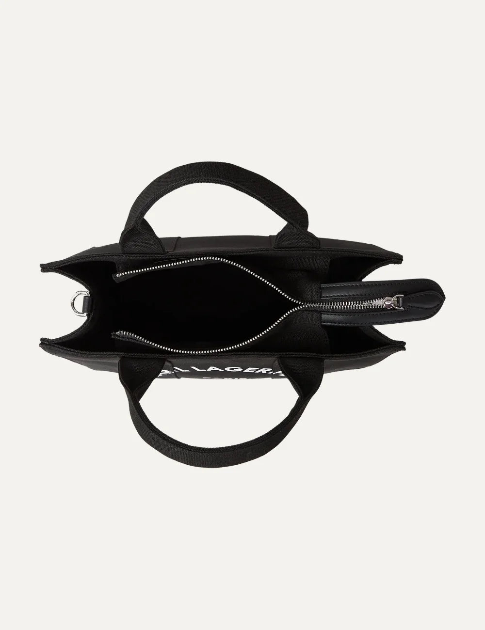 Karl Lagerfeld women black tote bag with Rue St-Guillaume logo and adjustable shoulder strap top