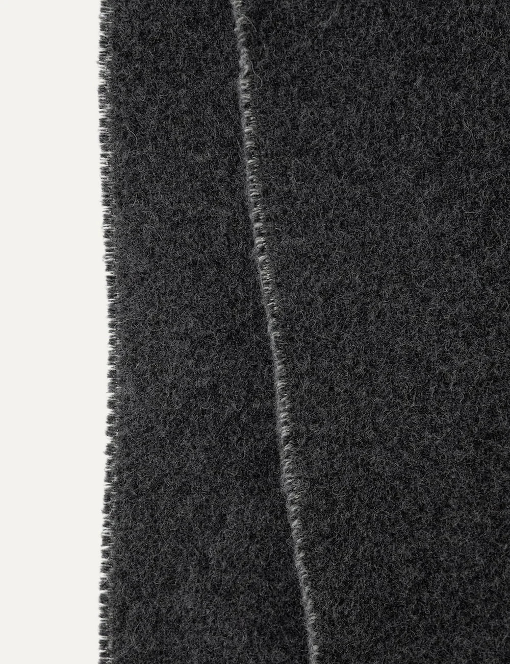 Karl Lagerfeld women dark grey wool scarf with light grey logo and fringed edges detail