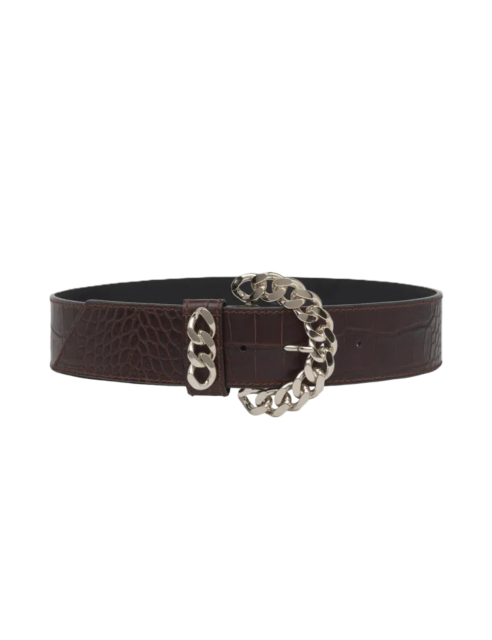 KATE CATE CHAINY BELT DARK BROWN NAPPA