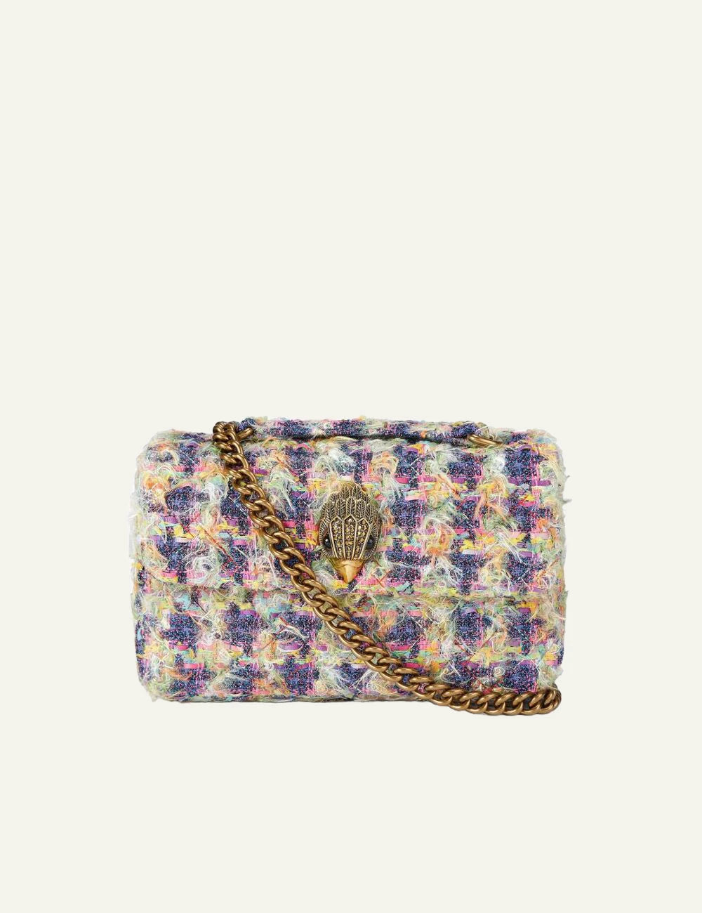 Γυναικεία Kurt Geiger Kensington tweed bag front view chain