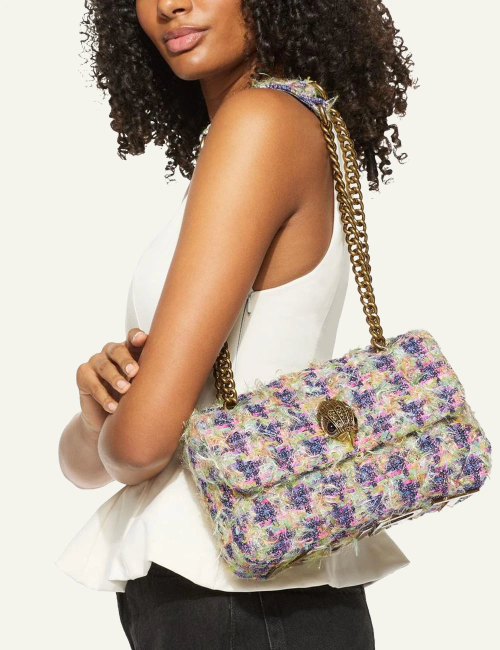 Γυναικεία Kurt Geiger Kensington tweed bag worn on shoulder