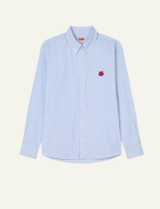 Kenzo boke flower shirt blue striped front view