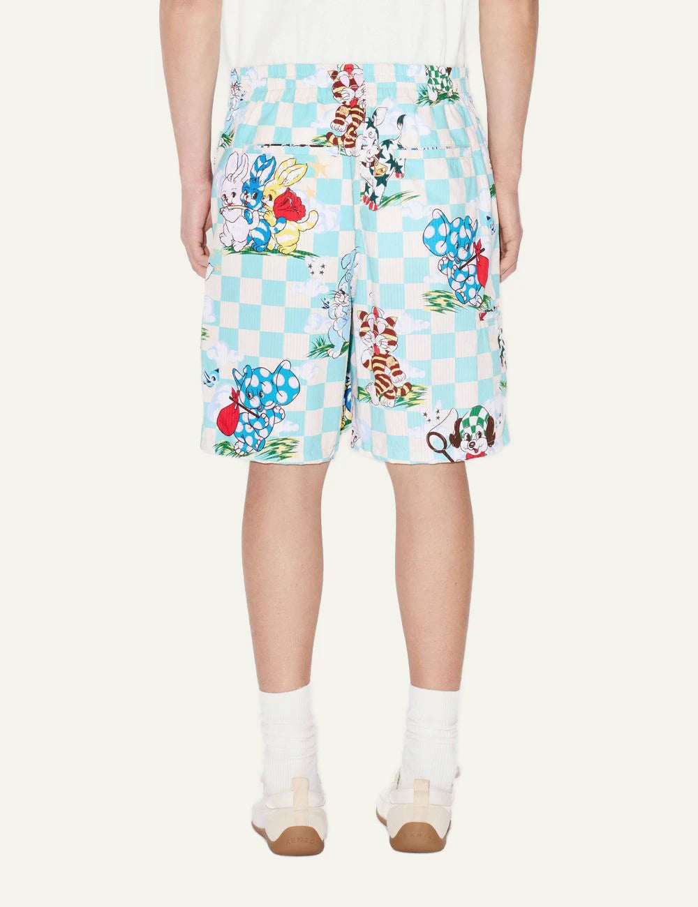 Kenzo cartoon shorts multicolor print back view