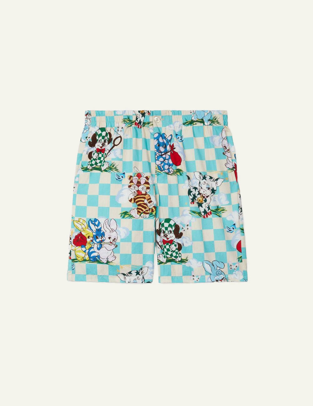 Kenzo cartoon shorts multicolor print front view