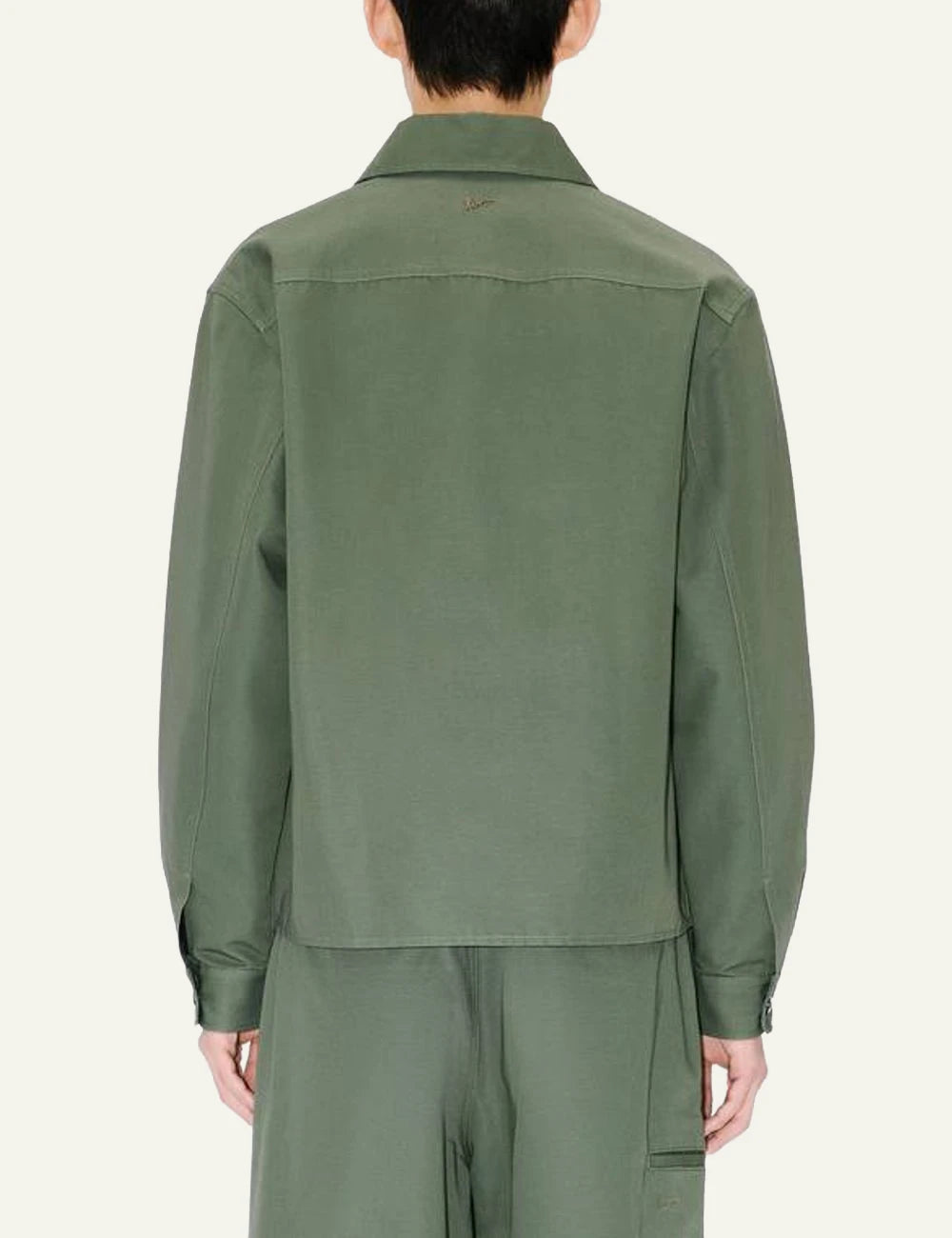 Kenzo cotton overshirt dark khaki back view