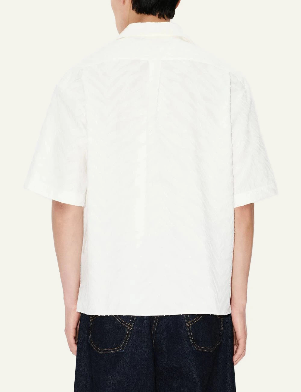 Kenzo tiger hawaiian shirt white jacquard back view