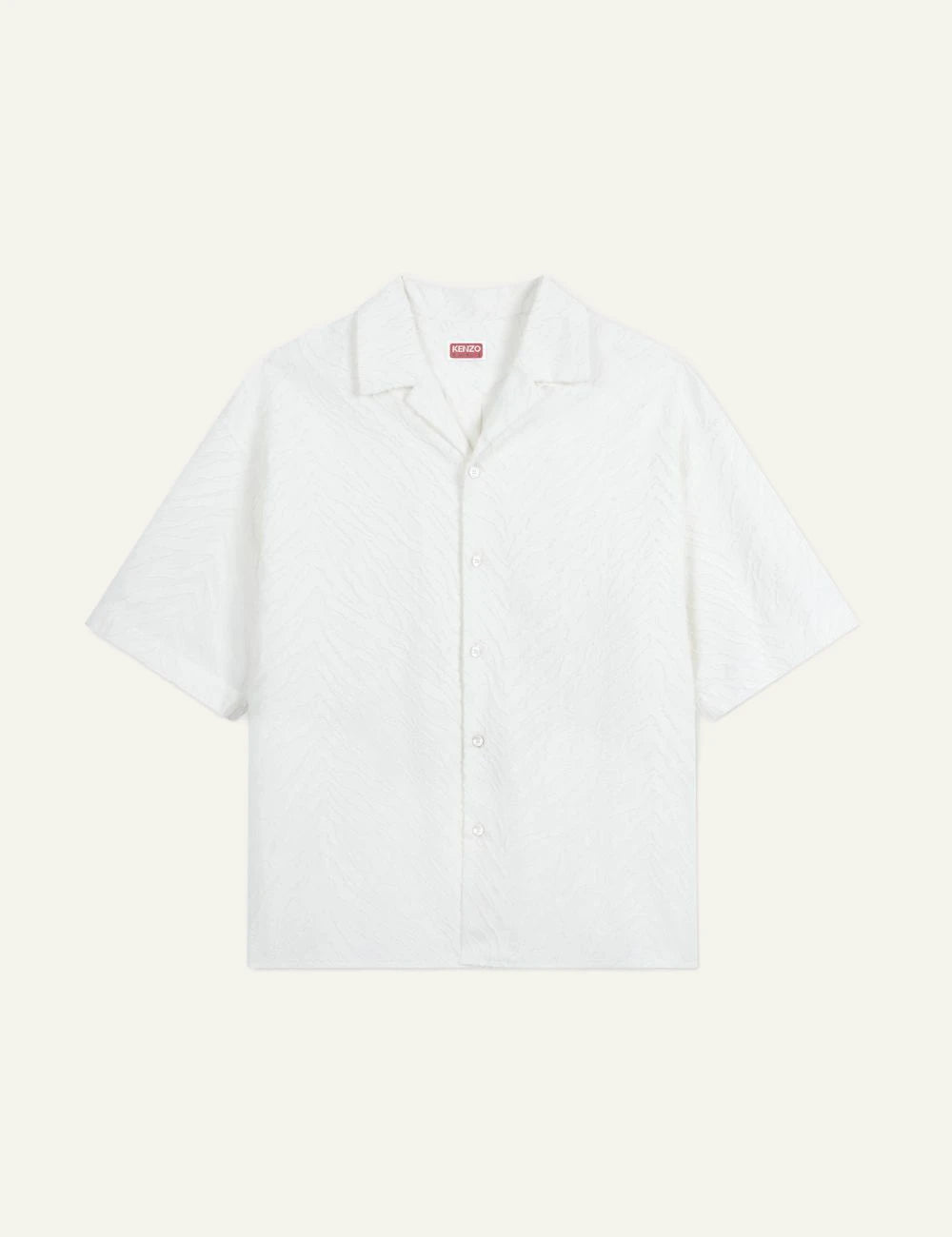 Kenzo tiger hawaiian shirt white jacquard front view