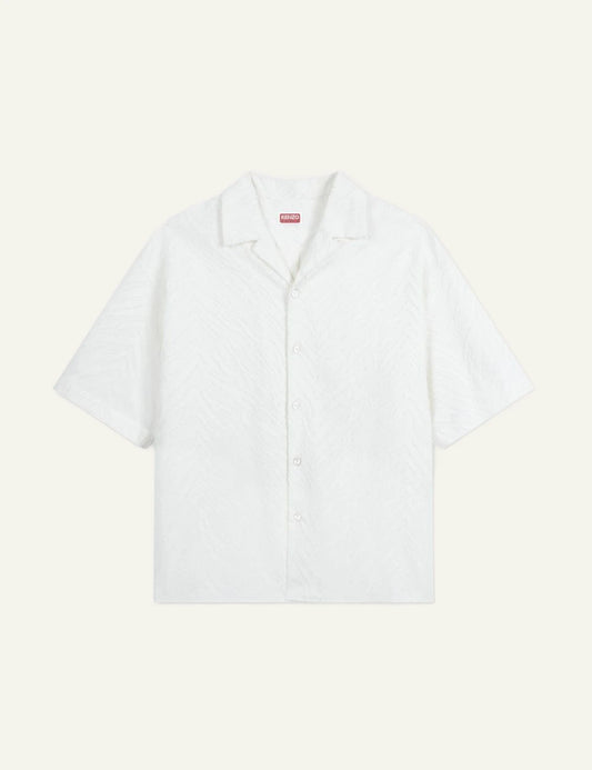 Kenzo tiger hawaiian shirt white jacquard front view