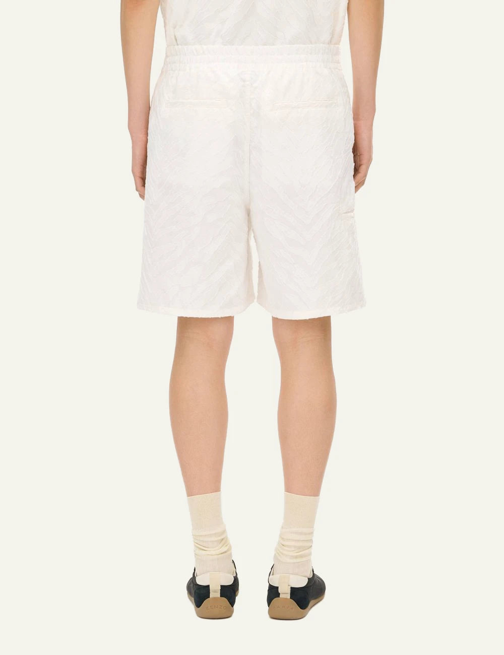 Kenzo tiger shorts white jacquard back view