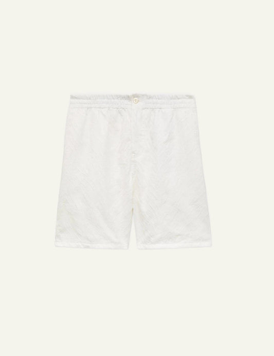 Kenzo tiger shorts white jacquard front view