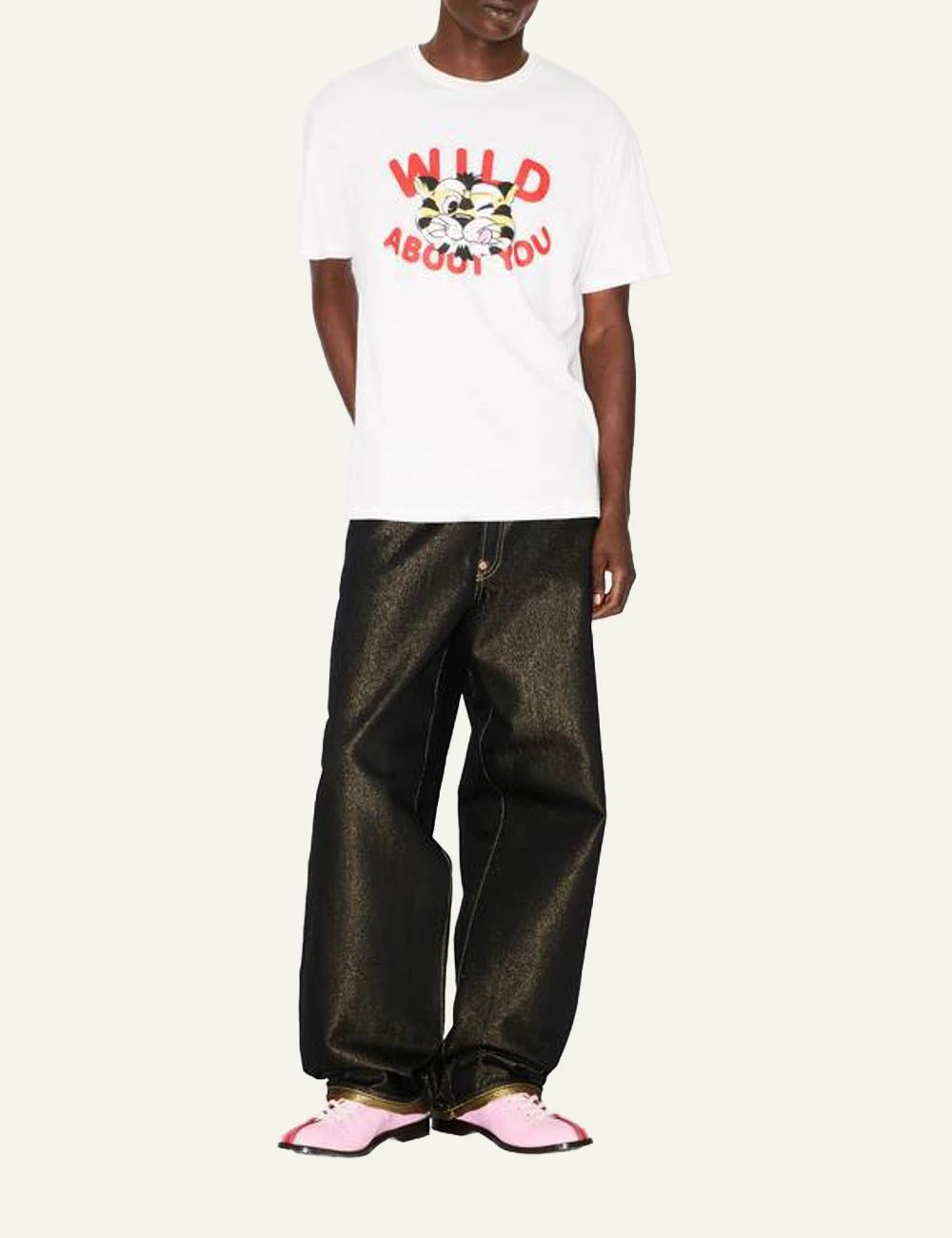 andriko Kenzo Wild Tiger cotton t-shirt off white front view full look