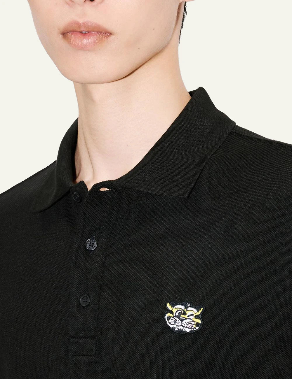 Kenzo wild tiger polo black front detail view