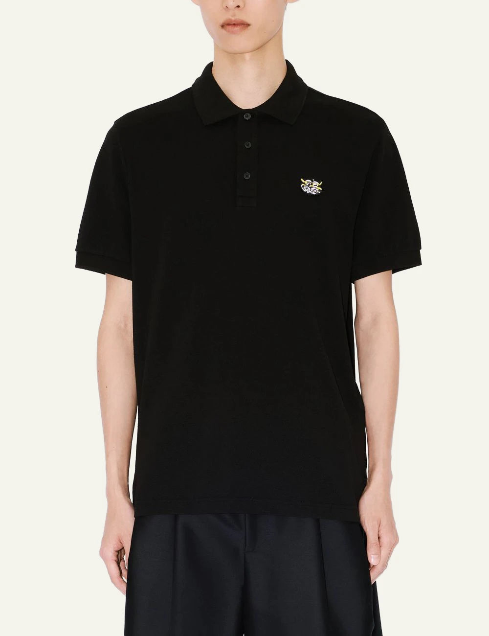 Kenzo wild tiger polo black front model view