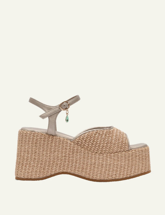 komis komis e202 platform sandals natural raffia wedge ankle strap side view
