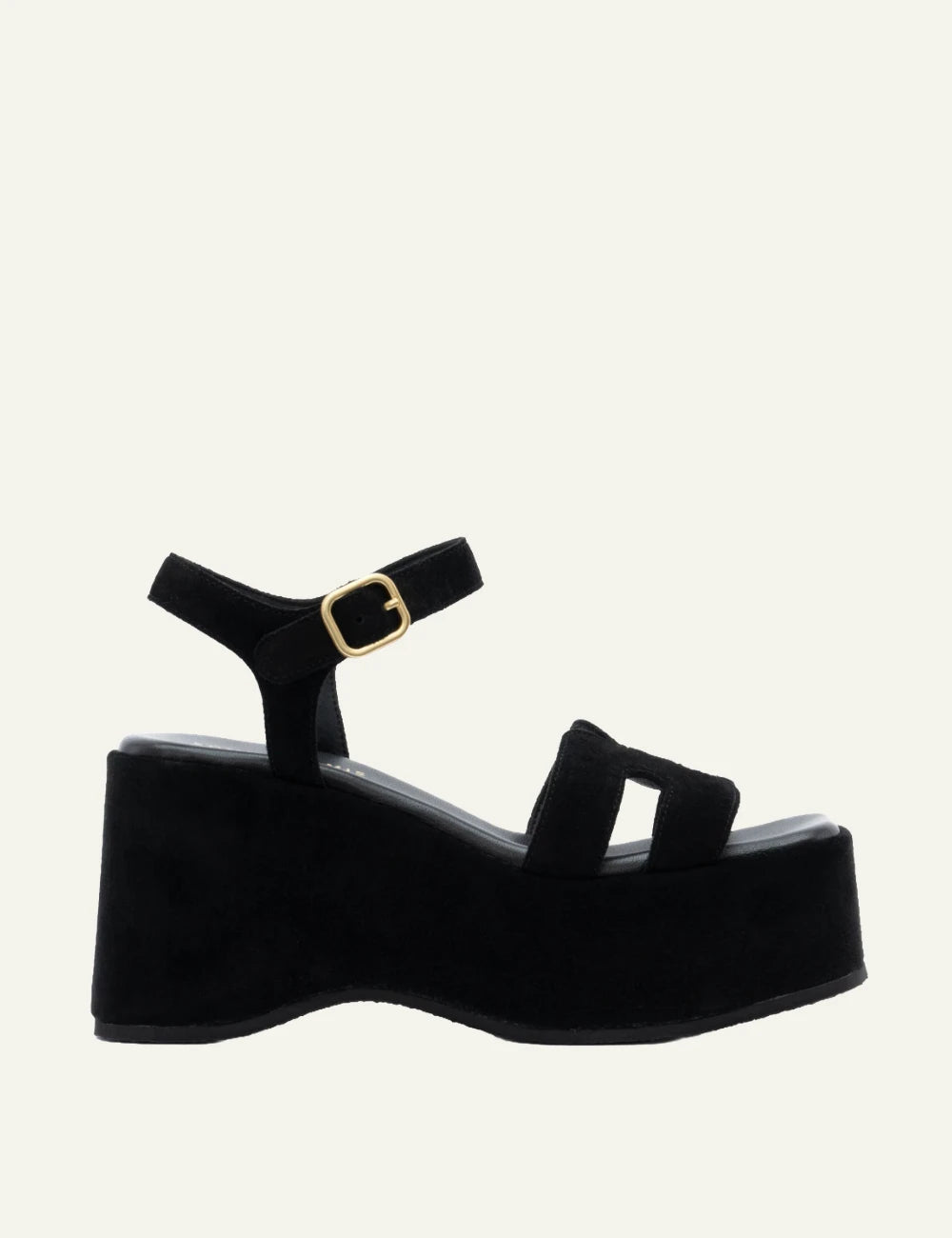 komis komis e206 platform sandals nero suede ankle strap side view
