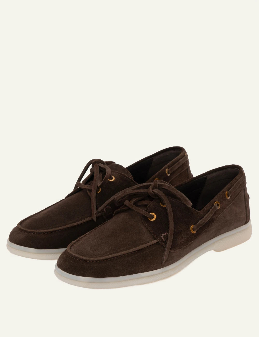 Komis & Komis suede loafers ebano white rubber sole profile view