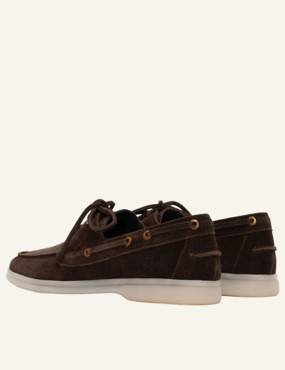 Komis & Komis suede loafers ebano white rubber sole back view