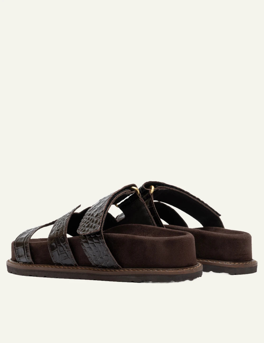 komis komis e606 brown croco sandals back view