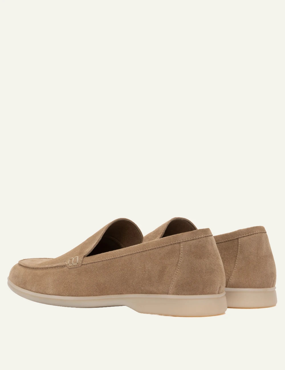 komis komis suede loafers beige slip on minimal detail back view
