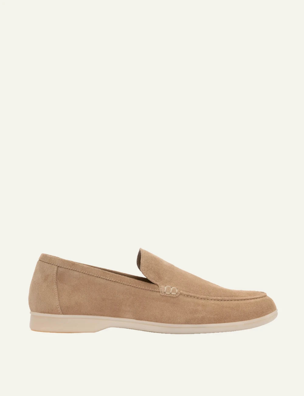 komis komis suede loafers beige slip on minimal detail side view