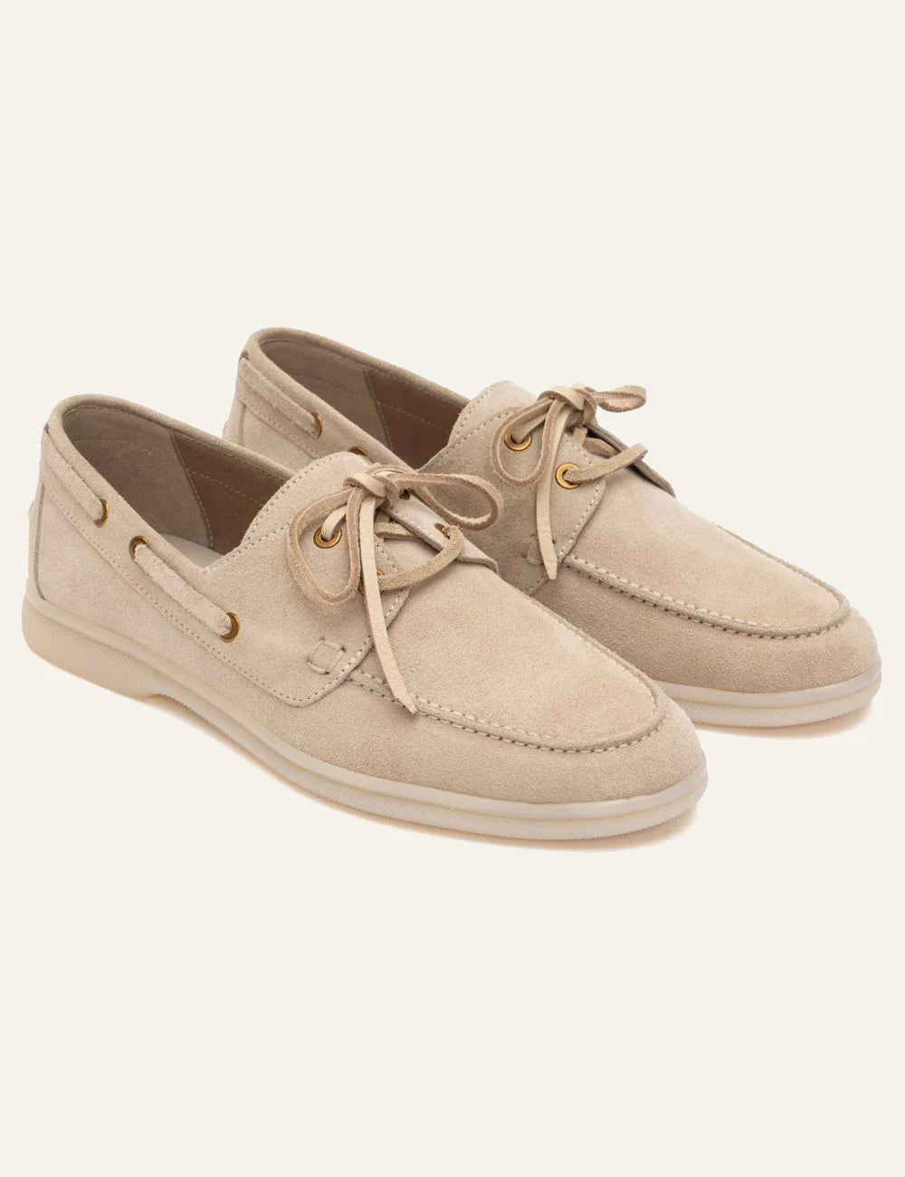 Komis & Komis loafers suede seppia white rubber angled view