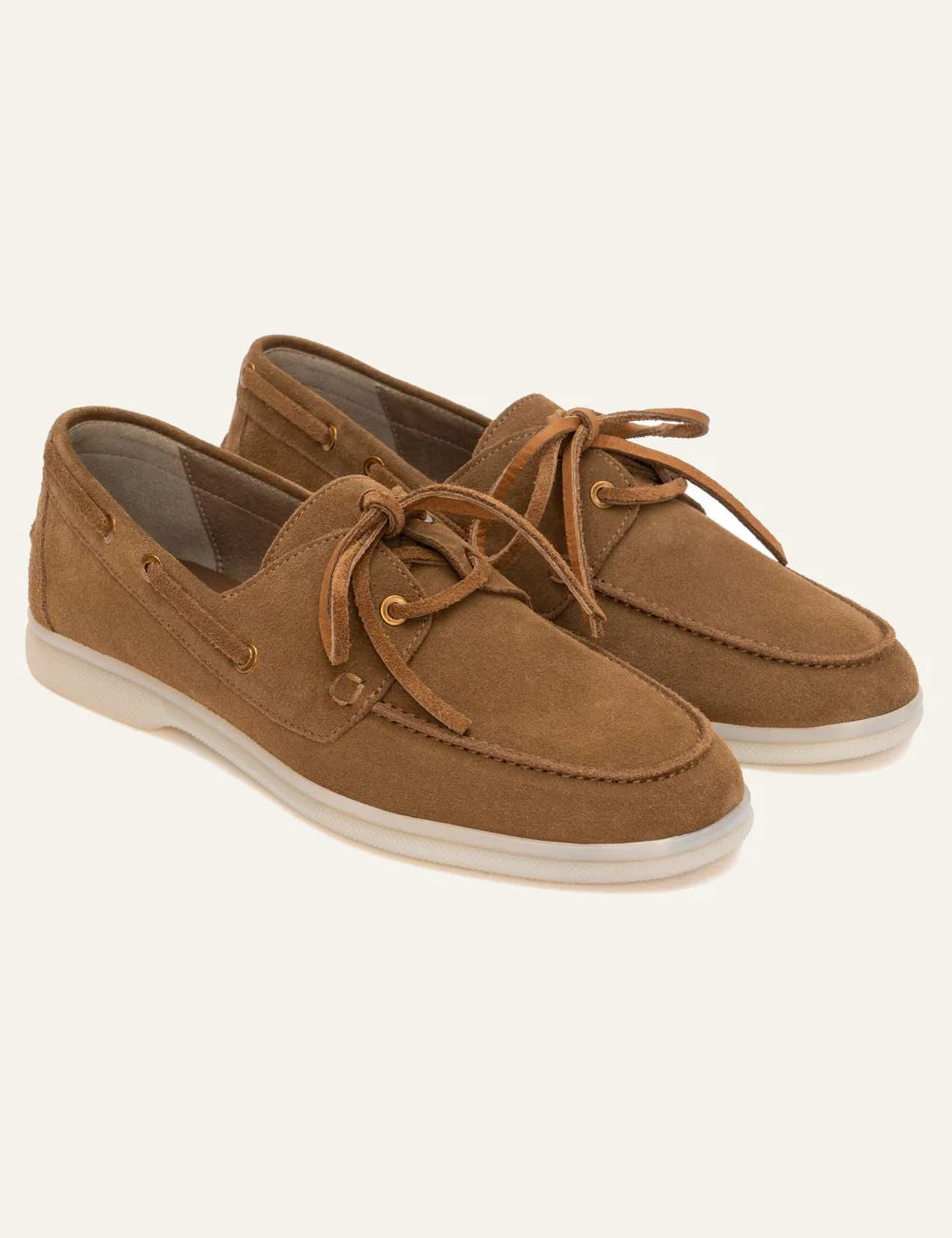 Komis & Komis loafers suede sigaro white rubber angled view