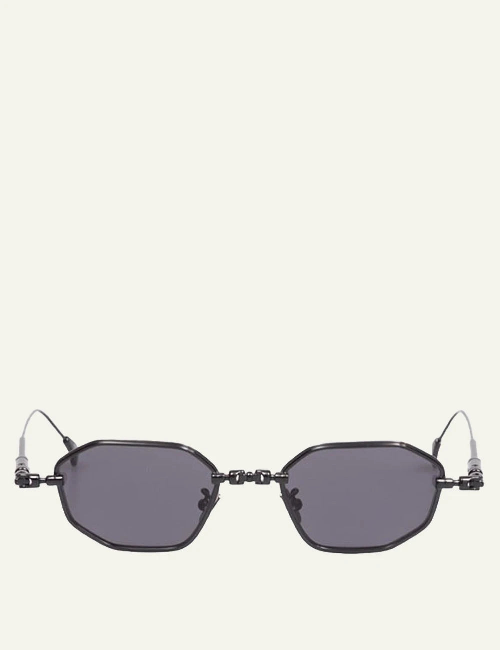 Kuboraum black titanium sunglasses me grey lenses front view