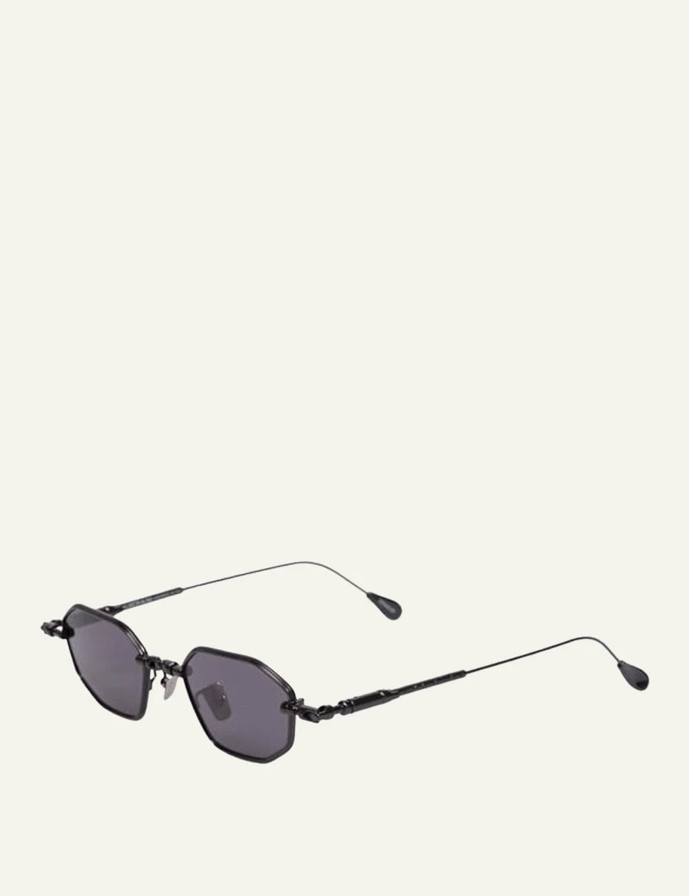 Kuboraum black titanium sunglasses me grey lenses side view