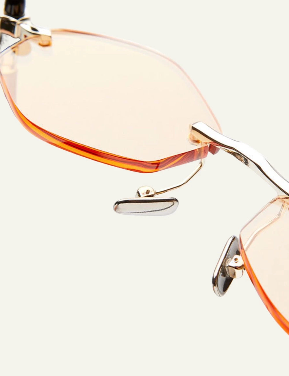 Kuboraum P60 sunglasses light gold rimless me orange lenses back view