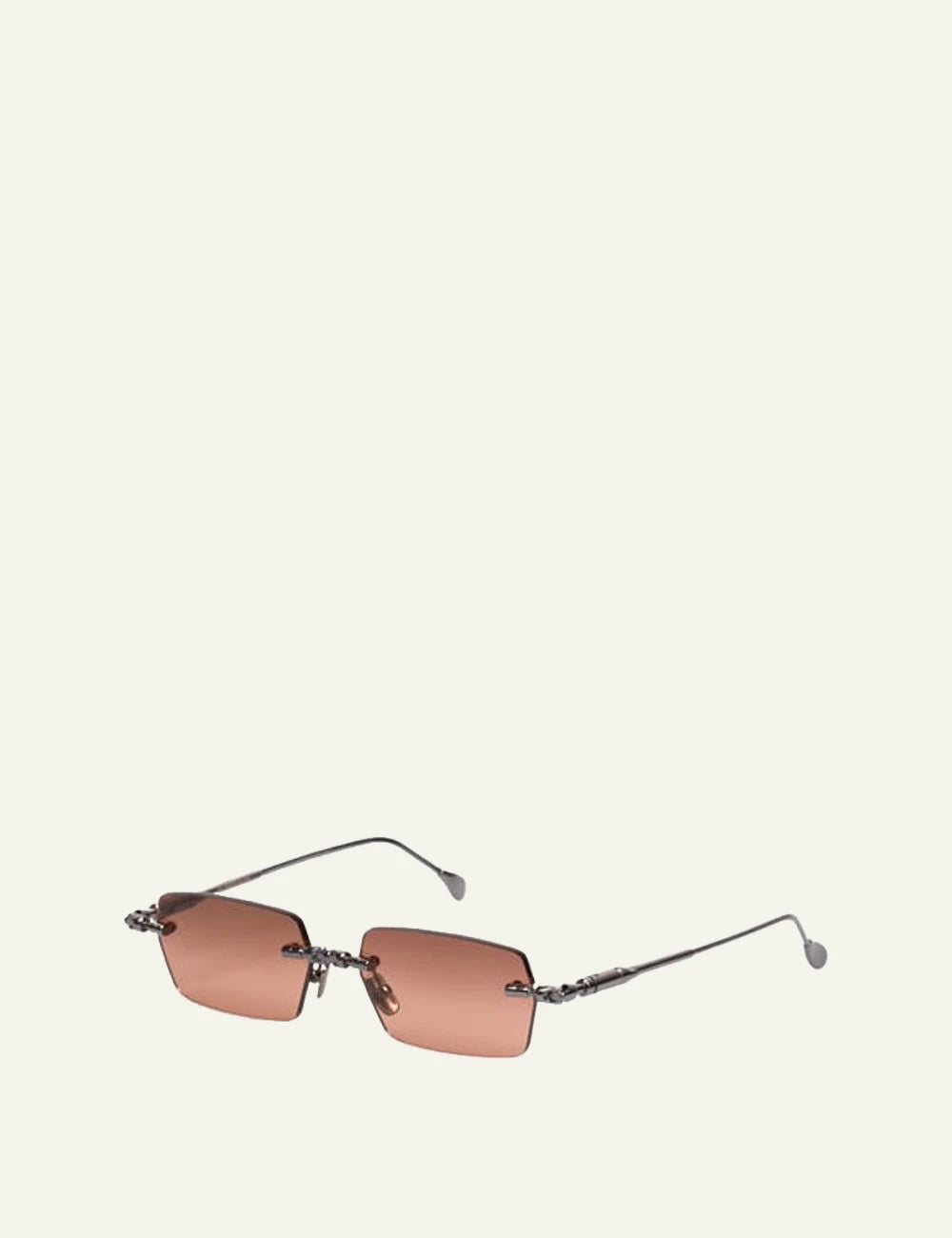 Kuboraum silver metal sunglasses me brown gradient lenses side view