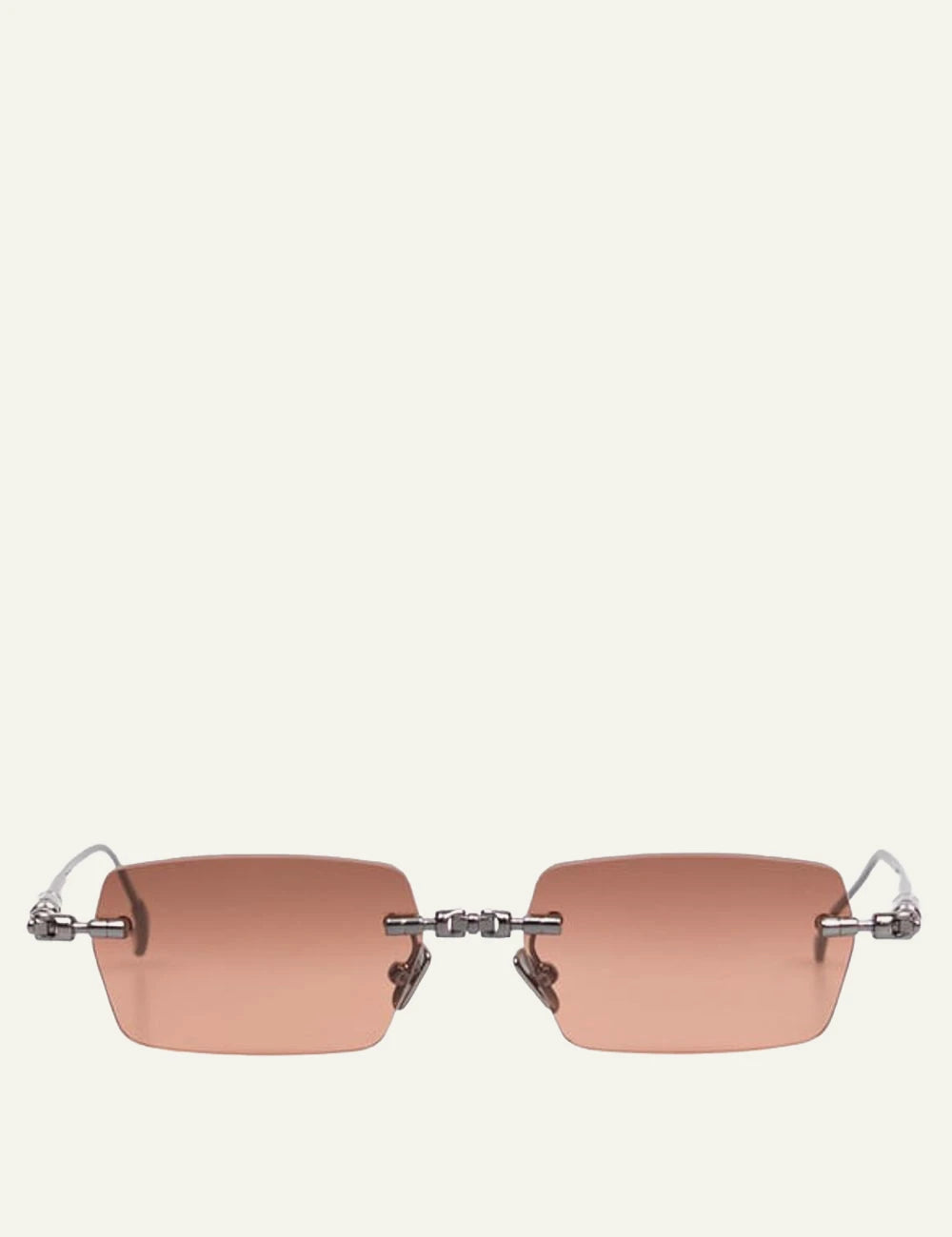 Kuboraum silver metal sunglasses me brown gradient lenses front view
