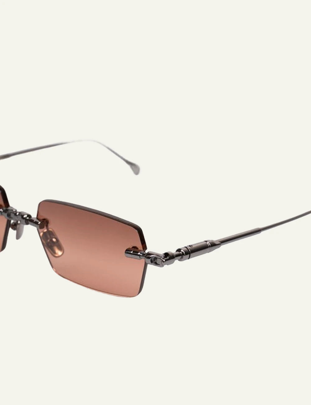 Kuboraum silver metal sunglasses me brown gradient lenses side detail view