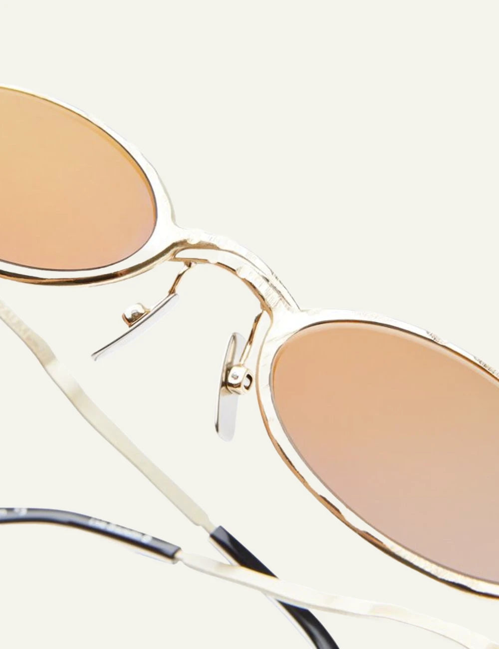 Kuboraum Z24 gold oval sunglasses grey flash gold lenses front detail view