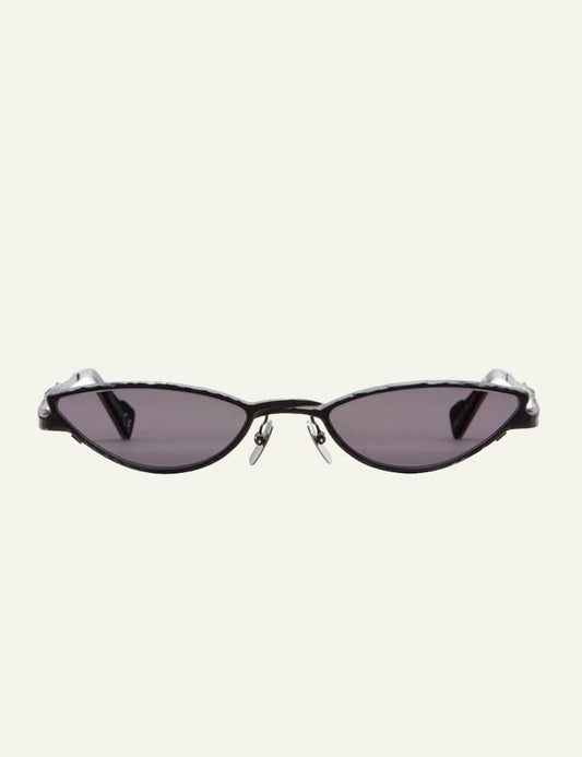 Kuboraum Z29 black matt cat eye sunglasses grey lenses front view