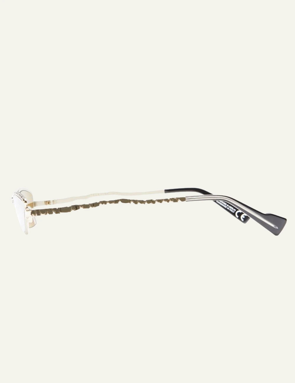 Kuboraum Z29 light gold cat eye sunglasses flash brown lenses side view