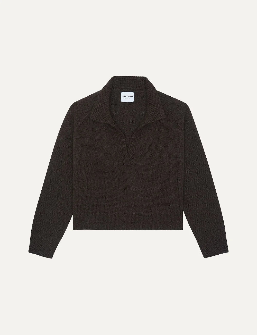 Kujten women Aenora brown oversized cashmere polo sweater