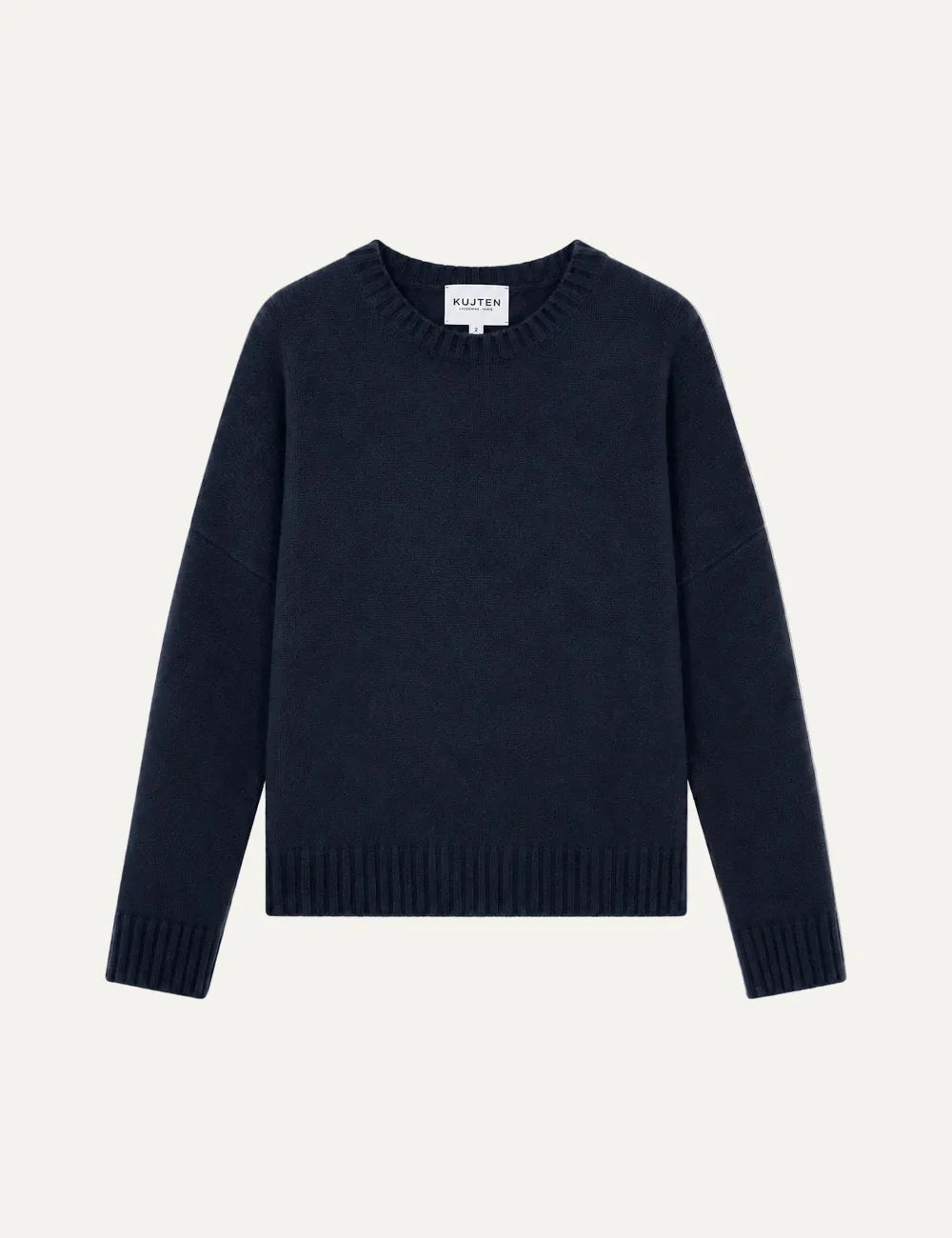 Kujten women Amelie Marine Fonce dark navy cashmere oversized crew neck sweater with long sleeves