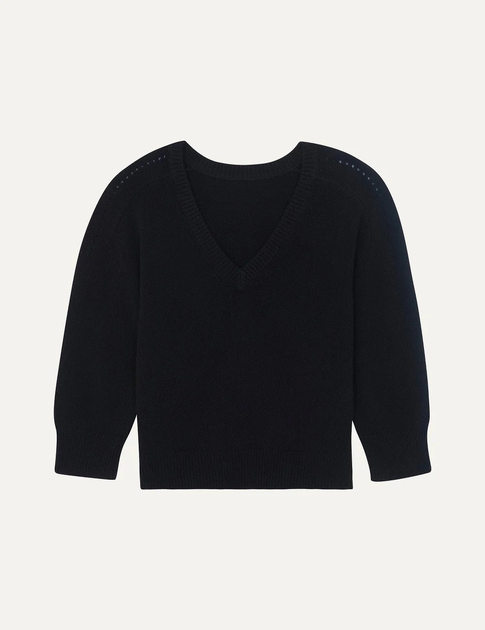 Kujten women Divee black oversized V-neck cashmere sweater