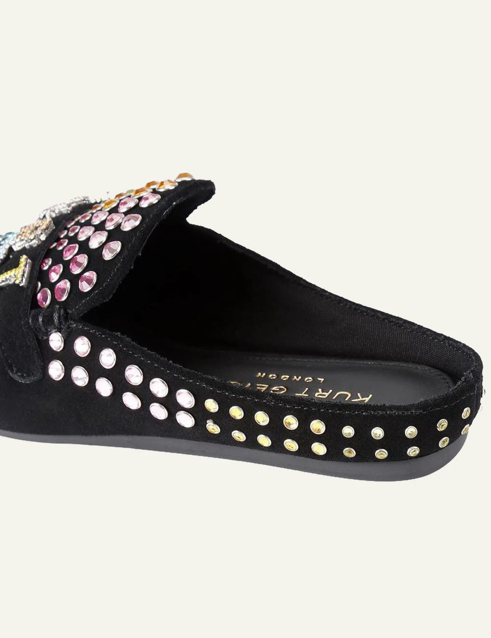 KURT_GEIGER_Crystal_Slipper_Black_Mules_Back_Angled_View