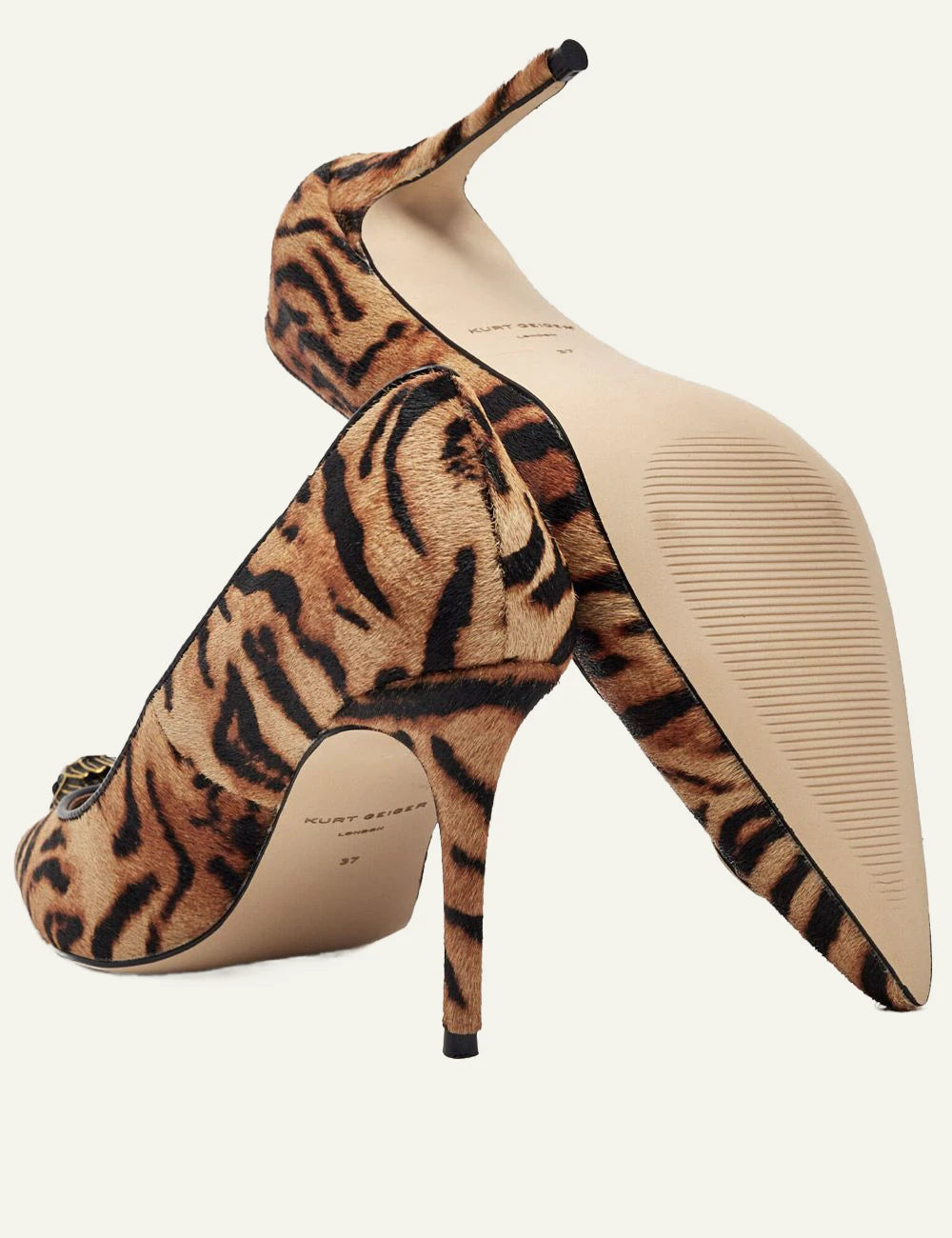 Kurt Geiger Belgravia Eagle Court leopard print leather pumps with eagle embellishment sole
