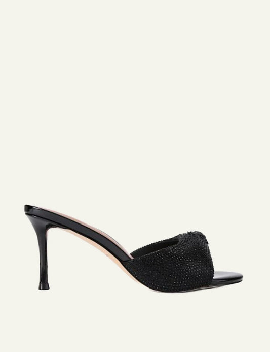 Kurt Geiger black embellished mule sandals with stiletto heel