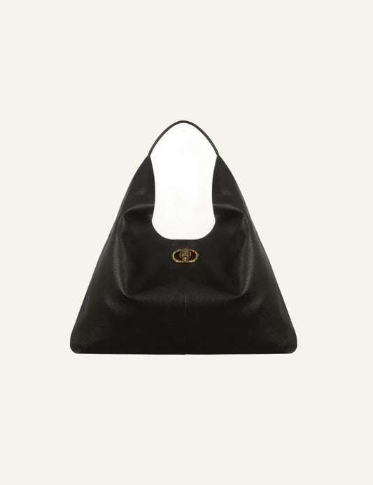 Black leather Kurt Geiger hobo shoulder bag with gold eagle head detail