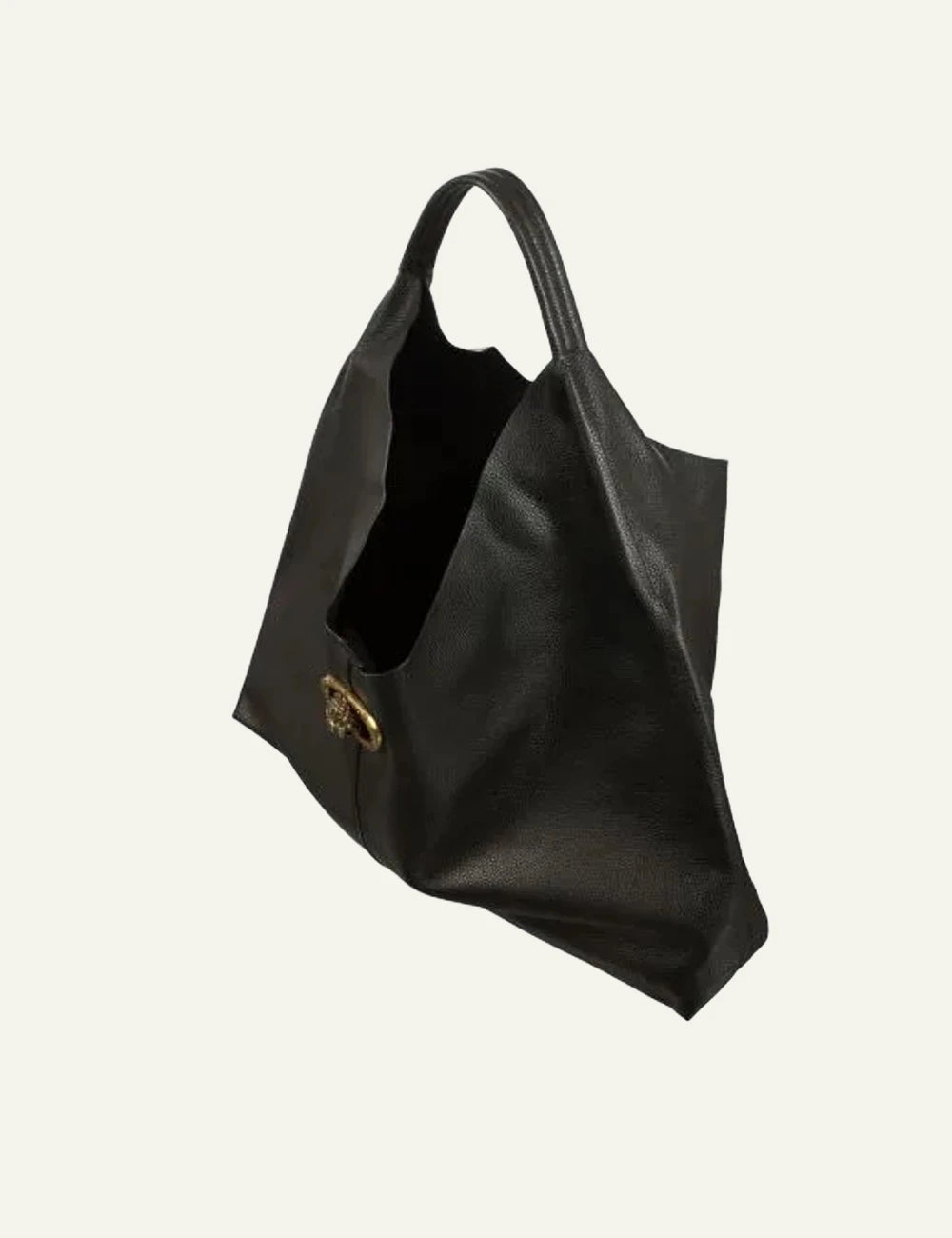 Black leather Kurt Geiger hobo shoulder bag with gold eagle head detail top