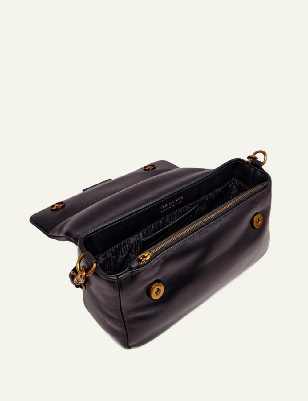Black leather Kurt Geiger shoulder bag with eagle head clasp and detachable crossbody strap top
