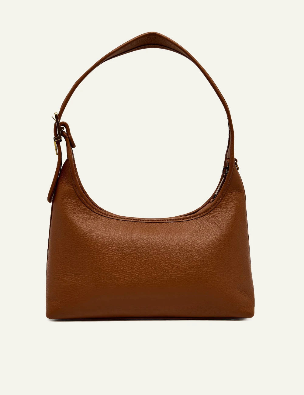 kurt geiger brown leather hobo bag eagle detail buckle strap back view