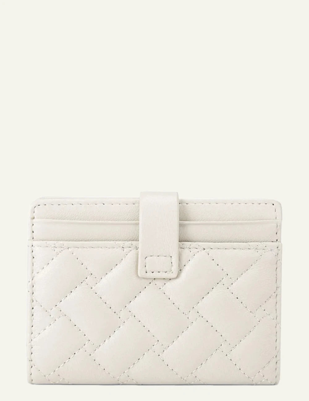 Kurt Geiger card holder beige quilted leather eagle detail back