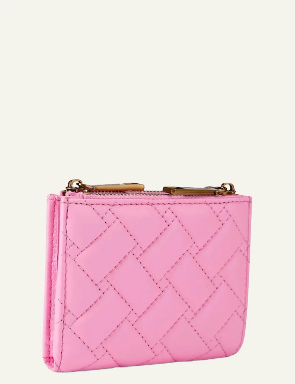 Kurt Geiger card holder pink quilted leather eagle detail back