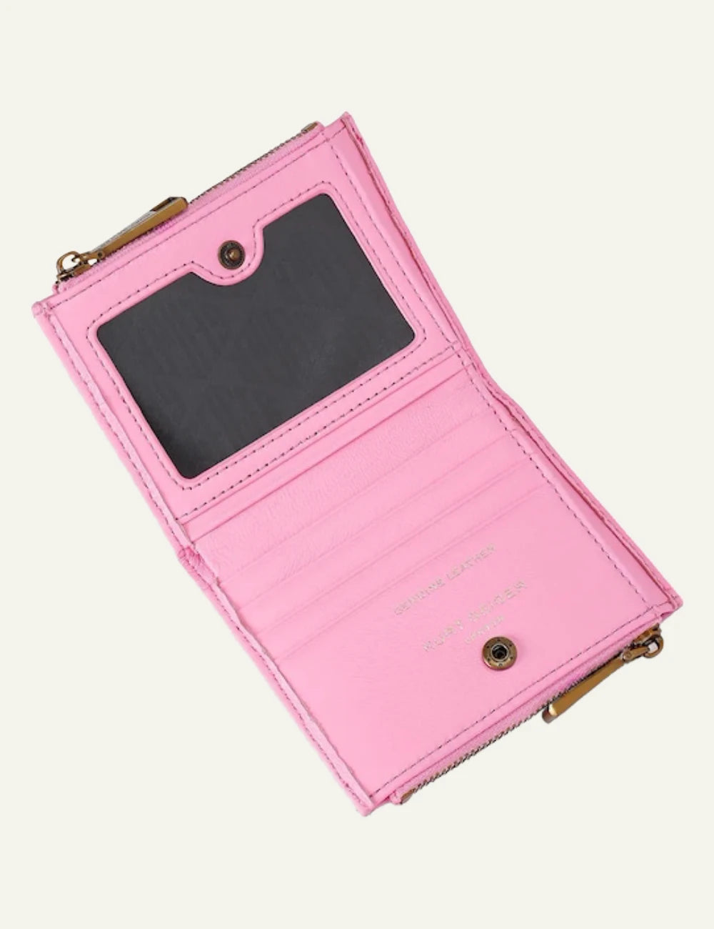 Kurt Geiger card holder pink quilted leather eagle detail top